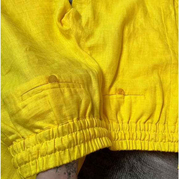 YELLOW SUMMER LINEN TROUSERS - Picture 7 of 10